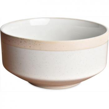 Coupelle en grès naturel blanche D15,5 cm – « Émail blanc intérieur, liseré beige mat »