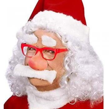 Widmann Set da Babbo Natale con Naso, Baffi e Sopracciglia (Taglia Unica)