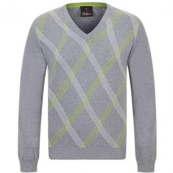 Oscar Jacobson Benno Pin V-Neck Light Grey Size L