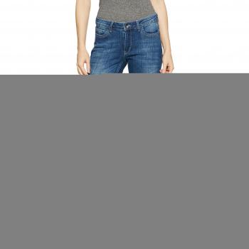 More & More Damen Schmalbeinige Jeans – Blau, Mid Blue Denim 0962, 40/30