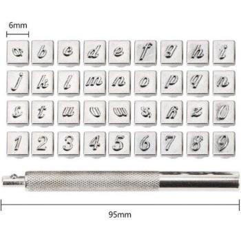 Alphabet and Number Leather Stamp Set