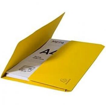 Exacompta A4 Yellow Plastic Document Wallets 290gsm Pack of 50