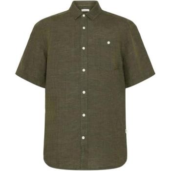 Chemise Lin « Burnt Olive » – 100 % Coton, Manches Courtes, Taille M, Style Masculin