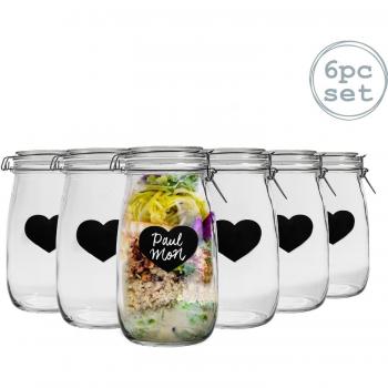 Clear Heart Glass Storage Jar