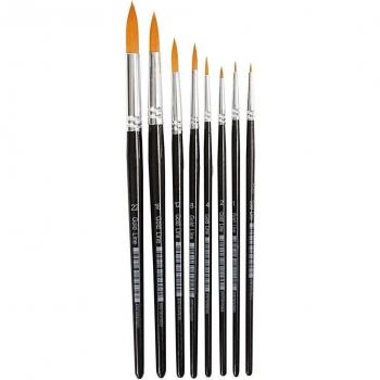 Gold Line Round Brush Set, 0-22, Width: 1.5-8 mm, 8 Brushes