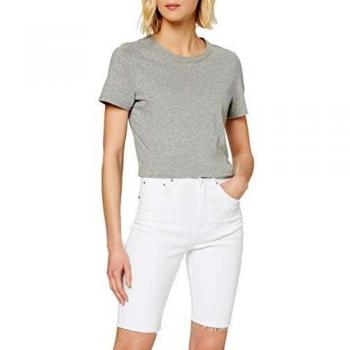 Superdry Short Kari Long Line, Blanc, Femme, Taille 29