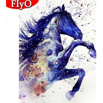 Mosaïque en Diamants: Cheval 20×30 cm