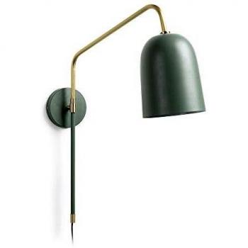 Aplique de pared de acero con acabado verde Audrie