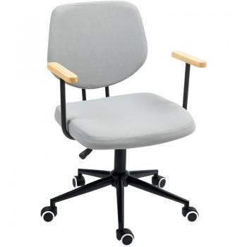 Silla Ergónoma Homcom con Soporte de Brazo en Madera, 120 kg, Color Gris