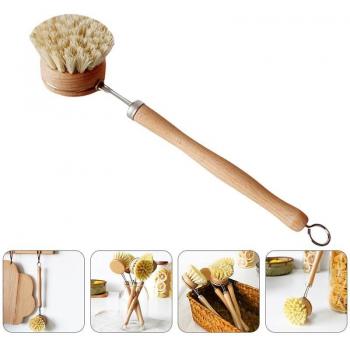 Paire de brosses à vaisselle longues en sisal – pour cuisine domestique (couleur assortie)