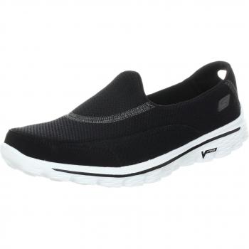 Skechers GO Walk 2, Scarpe Comode Donna, Nero (Black/White), 37 EU