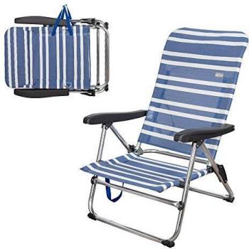 Aktive Sedia Portatile 5 Posizioni – Bassa 61x50x85 cm, Blu/White One Size