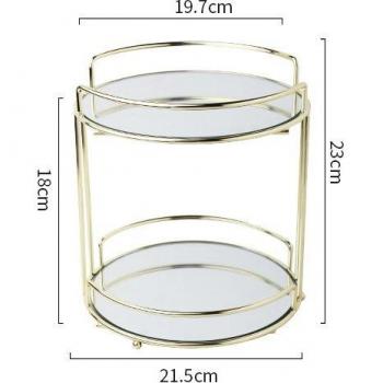 Gold-Plated Makeup Storage Rack with Tray