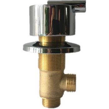 Grifo Mezclador para Ducha y Bañera, Válvula de Control de Agua Fría, Acabado Cromado de Latón, Conjunto de 3 Piezas