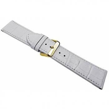 Louis Big Fashion – Kalbsleder-Uhrband Weiß (Prägung) 21923G