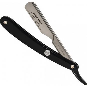 Parker PTB – Rasoir Droit, Lames Interchangeables, Manche Noir