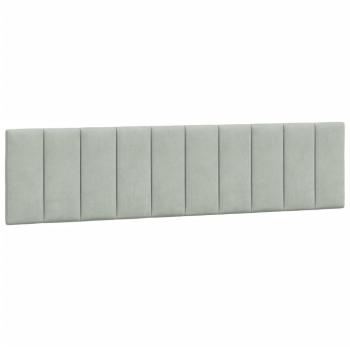 Velvet Hanko Headboard Cushion – Light Grey, 193 cm with Removable Cover
