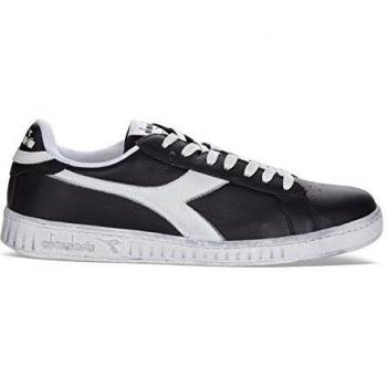 Diadora Game L Low Waxed, Sneakers Bas Mixte, Noir avec semelle intermédiaire rembourrée