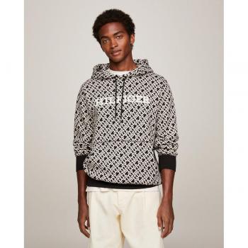 Tommy Hilfiger Men's Flex-Fleece Monogram Hoodie Black Size S