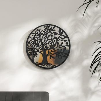 VidaXL Iron Round Mirror Black 40x2.5 cm for Indoor Use