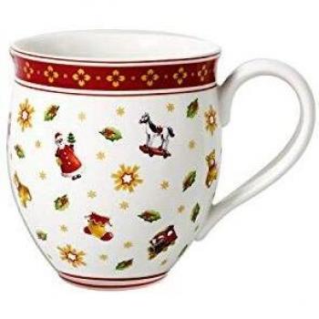 Villeroy & Boch Toy's Delight Designer-Kaffeetasse mit Streumotiv, 440 ml, Premium Porzellan, Weiß/Rot