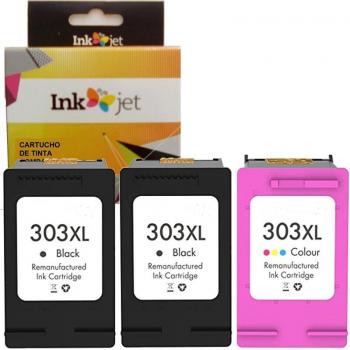 Tinta genérica HP 303XL T6N04AE / T6N02AE, T6N03AE / T6N01AE alta calidad pack de 3