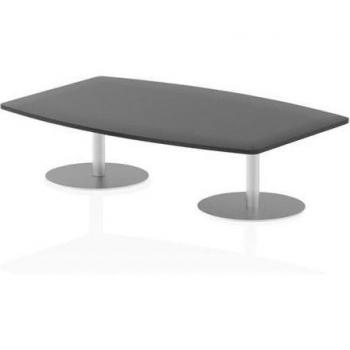 Italia High Gloss Black Poseur Boardroom Table 1800mm Top with 475mm High Legs