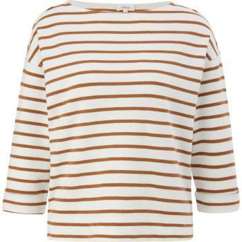 S.Oliver 3/4 Arm Damenpullover, Braun & Streifen – Größe 48