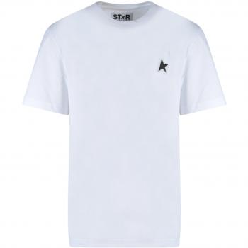Golden Goose Men's Star Chest Logo Tee, White/Black, Size Medium