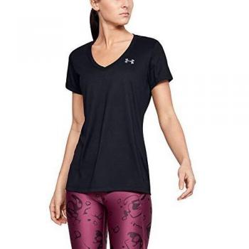 Under Armour Women's Tech Short Sleeve V-Neck T-Shirt Black