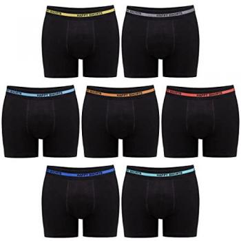 Happy Shorts Herren Boxershorts 7er Pack Jersey Uni