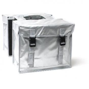 New Looxs zilveren fietstas dubbel bisonyl 46,5L