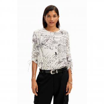 Blusa de mujer Desigual con mangas ajustables y textos
