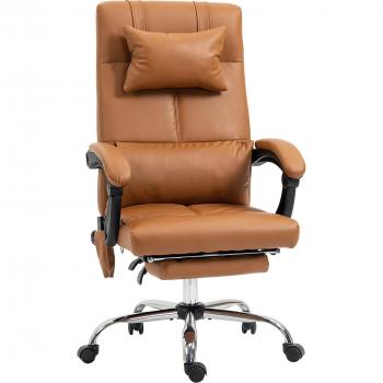 Fauteuil de bureau massant avec télécommande – Vinsetto, PU marron 66×67×123 cm