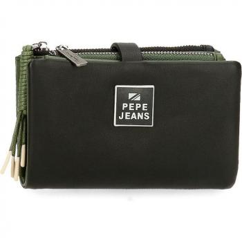 Cartera negra con monedero extraíble Pepe Jeans Bea