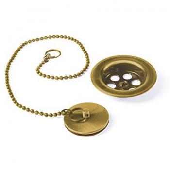 Bonde à bouchon pour évier Tres Ø 70 mm Or Mat