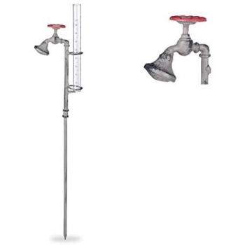 Pluviometro da Giardino con Paletto e Rubinetto, Set di 6, 17 cm, Vetro e Metallo Grigio