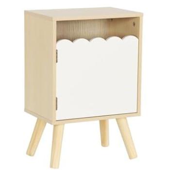 Chevet miniature en bois blanc – porte unique – pieds en pin – dimensions 34×23,5×52 cm – Azur