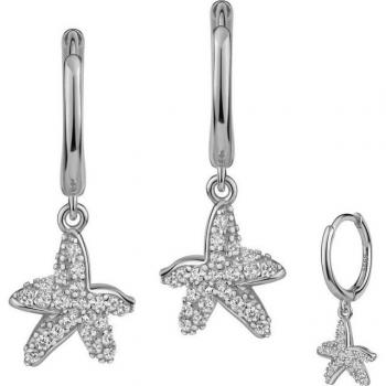 Paar Creolen Seestern aus Silber 925, Made in Germany