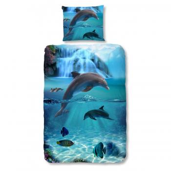 Will Blue Delfin-Set – 2‑teiliges Baumwollbettwäsche