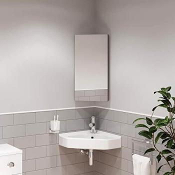 Wall-Mounted Corner Storage Cupboard with Single Door and Mirror by Artis