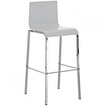 CLP Avola Stapelbarer Barhocker – Holz Sitz, Chrom‑Gestell