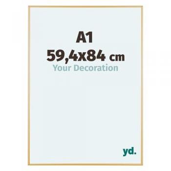 Cadre Mural A1 – Aluminium & Verre Acrylique – 59,4 × 84 cm – Or Vintage