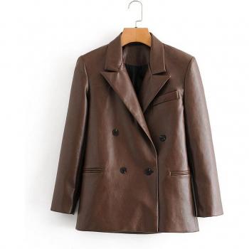 Jessica chaqueta de mujer, abrigo de imitación cuero para primavera y otoño