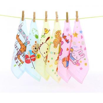 Cotton Gauze Baby Face Towel 25x25CM with Hook