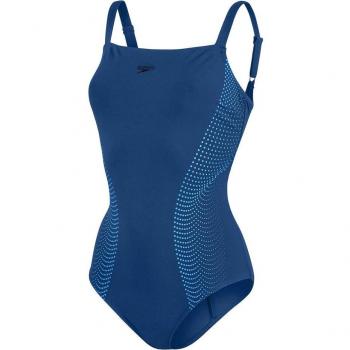 Combinaison maillot Speedo Crystallux Imprimé Moulant Femme Bleu Marine et Bleu Taille 36