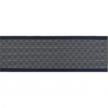 Tappeto in Poliestere Blu e Bianco 80 x 240 cm Motivo Geometrico Antiscivolo Charvad