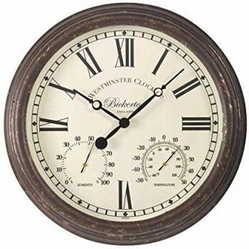 Bickerton Wanduhr und Thermometer, 38 cm, für den Außenbereich
