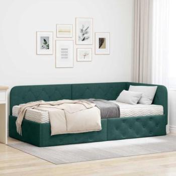 Cadre d’angle Vert Foncé 90×200 cm – Matelas & Tissu VidaXL