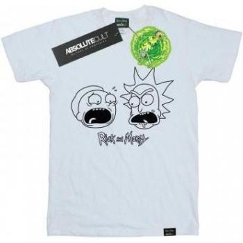 Blusa monocromatica in cotone per donne con Rick & Morty